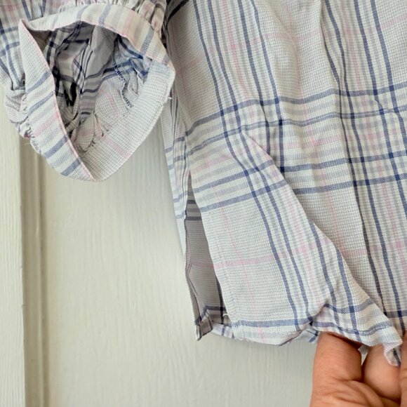 Ann Taylor | Plaid Balloon Sleeve Top - Picture 5 of 10